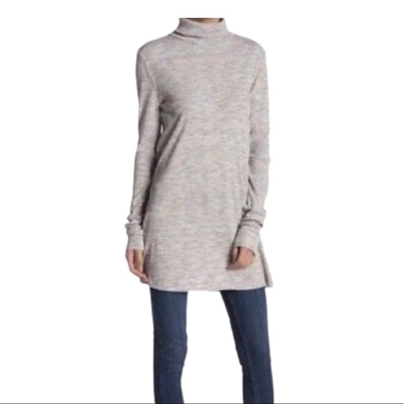 We The Free by Free People Stonecold Ivory multi turtleneck tunic top size small - Picture 3 of 7